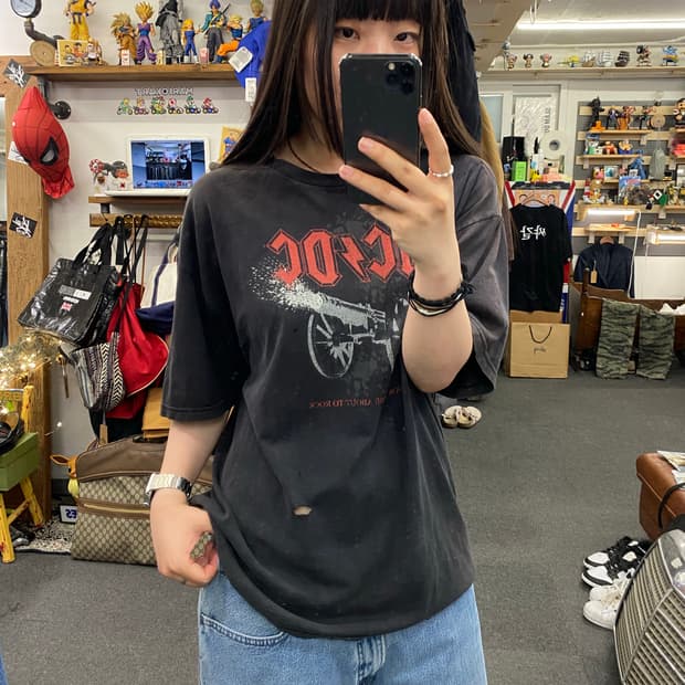 AC/DC 빈티지 반팔 티셔츠 