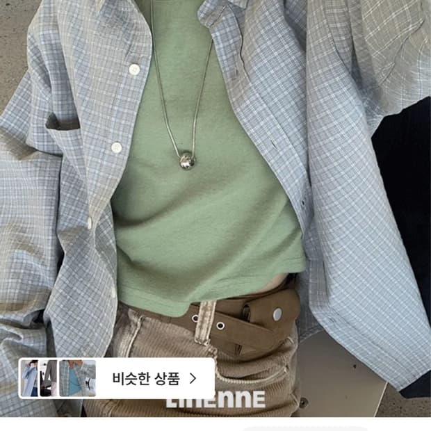 리넨느 netty check over shirt (beige)
