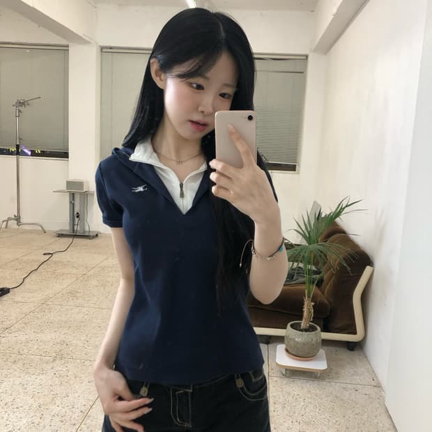(정품)버버리 후드 레이어드 반팔티 해