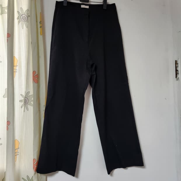 메리어라운드 블랙 와이드 슬랙스 팬츠L(28)