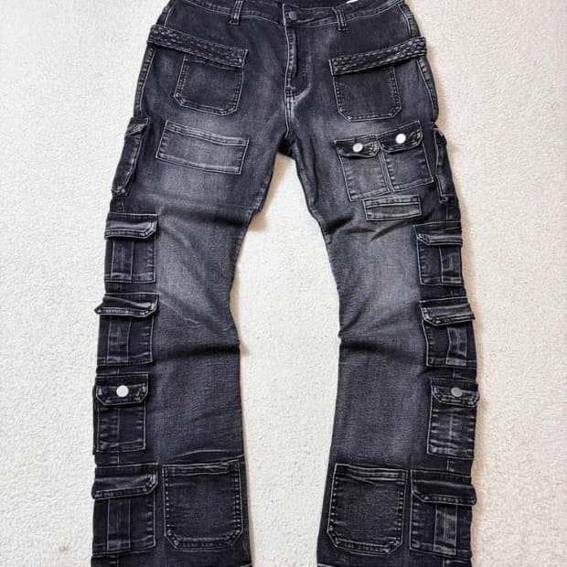 Selected 맥시멀 Y2K 카고 데님 팬츠 PN6774