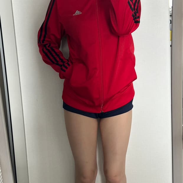 아디다스 레드 삼선 트레이닝 져지