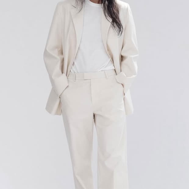 LFM cotton straight trousers / ivory