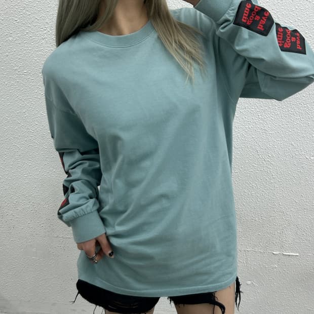 해브어굿타임 사이드로고 민트 롱슬리브 L