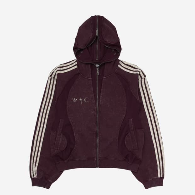 아디다스×떠그클럽 팀 가이스트 스웨트 후드집업 마룬