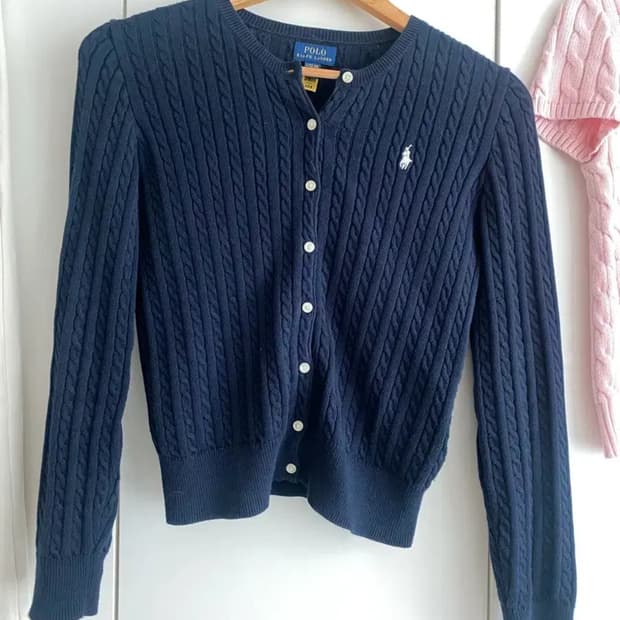 폴로 미니 케이블 코튼 가디건