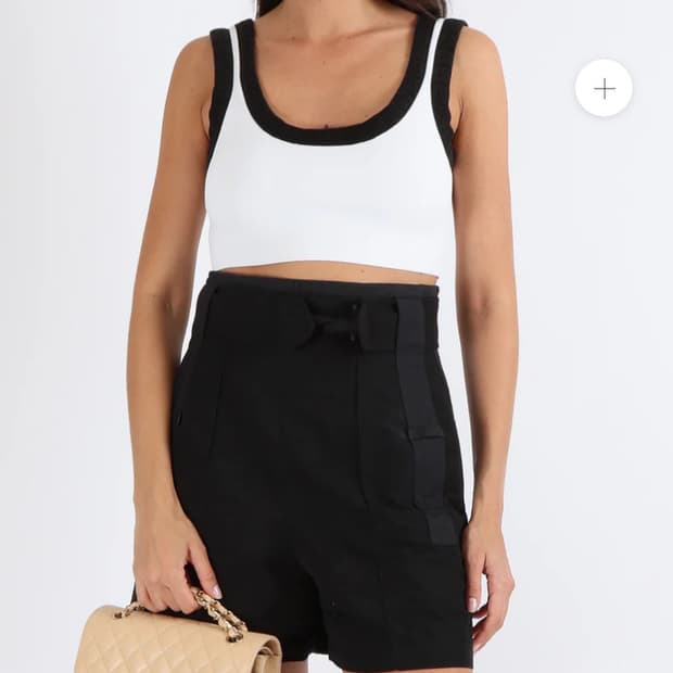 alexander wang 알렉산더 왕 로고 자카드 트리밍 크롭 나시 탑