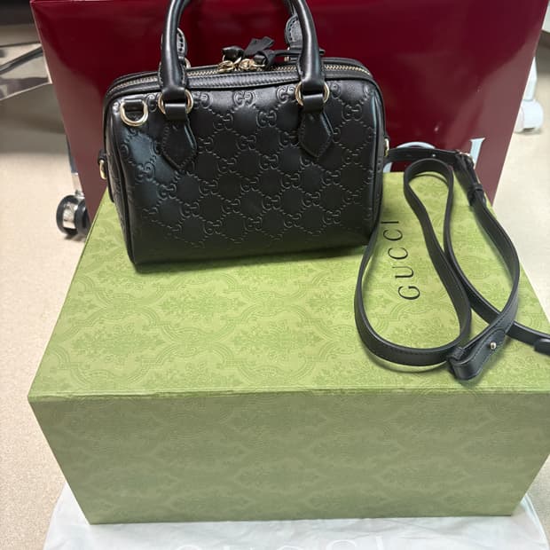 구찌 시마 토트백 블랙 볼링백