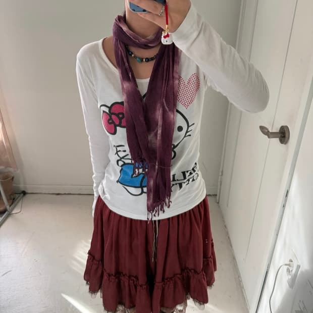 일본빈티지 산리오 헬로키티 큐빅 롱슬리브