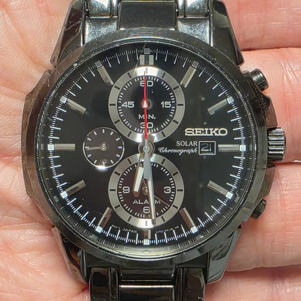 세이코(SEIKO) 솔라 알람 태양광 크로노그래프 V172-0AF0 쿼츠