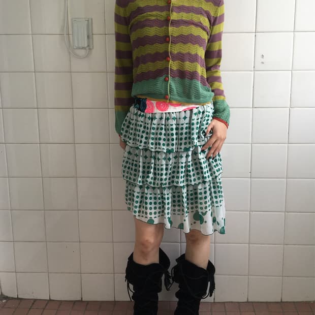 Pattern point knit cardigan