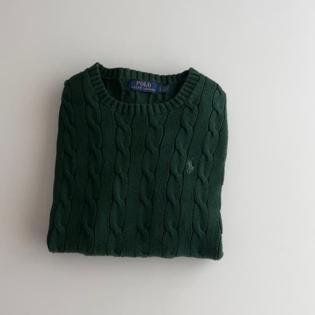 폴로 랄프로렌 그린 케이블 니트 L