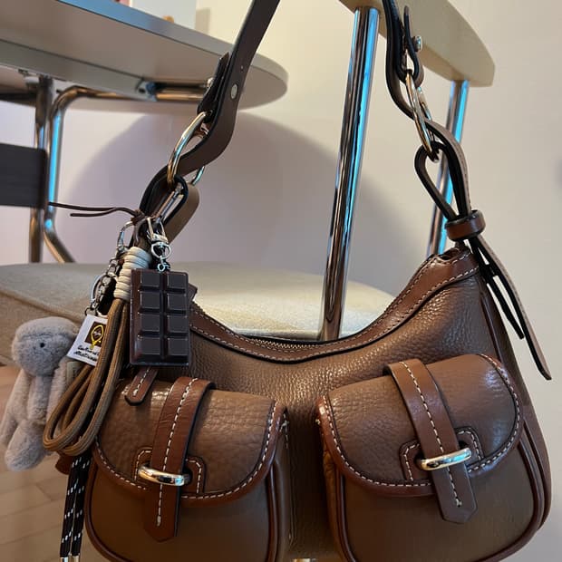 정품 doony&bourke 카멜가죽숄더백y2k