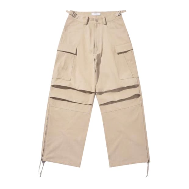 [2] 논노드 사이드 집 카고 팬츠 베이지