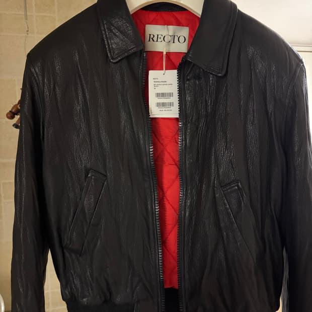 렉토 벤 크링클 레더 점퍼 M사이즈