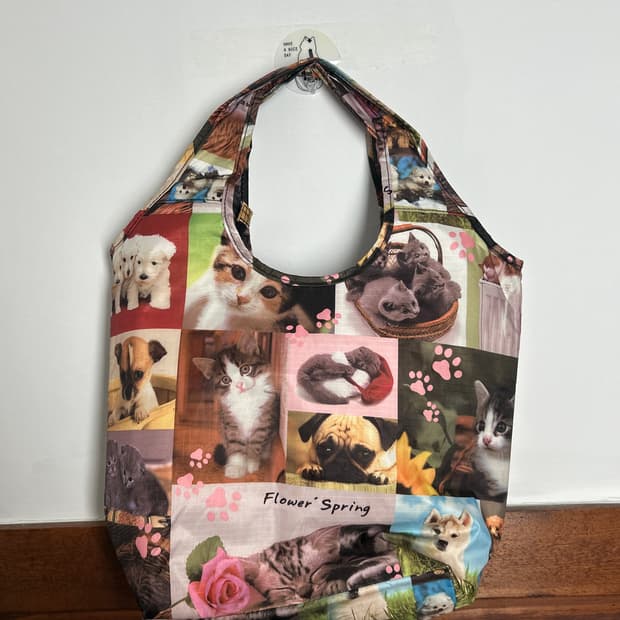 강아지 고양이 토트백 