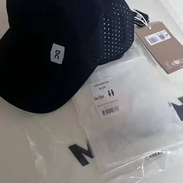 온 러닝 라이트웨이트 캡 블랙 모자