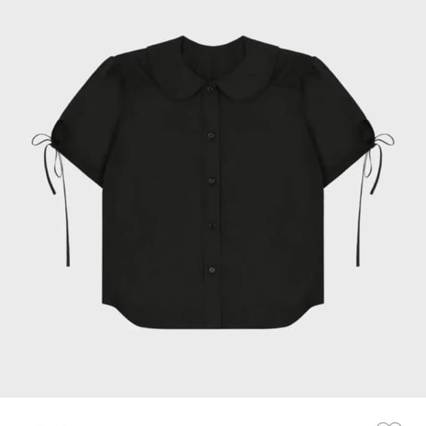 cosmos 코스모스 퍼프 피터팬 칼라 셔츠 블랙
