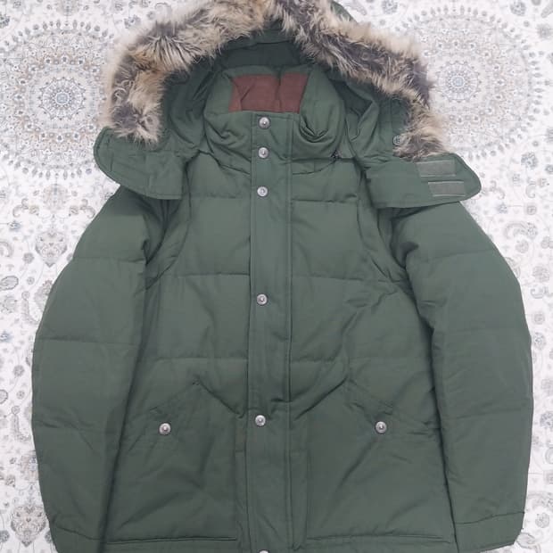 리바이스 카키 후드 퍼 패딩 (조끼분리가능) (후드분리됨)