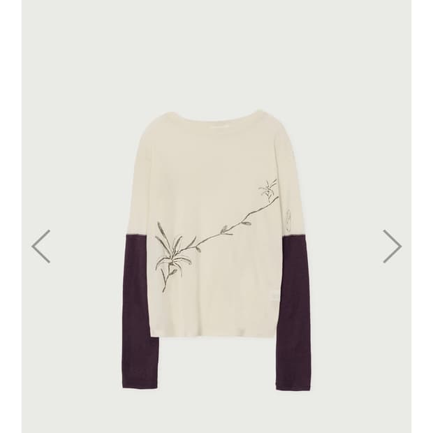 Pesto LAYERED PLANTS T-SHIRT DOVE 긴팔티