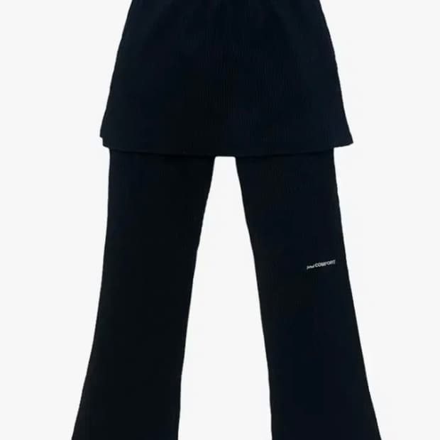 지초이 24-003 와플 슬림 레이어드팬츠 블랙