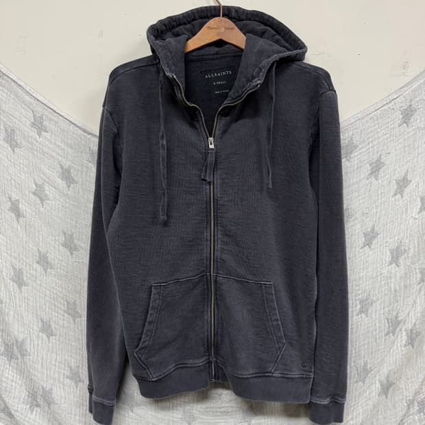 올세인츠 가먼트 다잉 사이드지퍼 후드집업