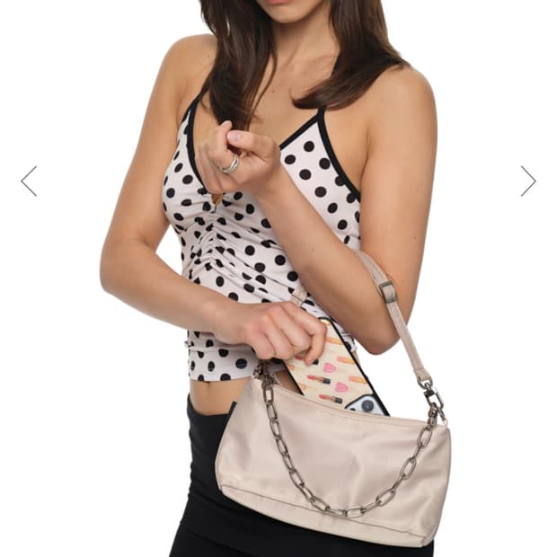 (새상품)SATIN MINI HOBO BAG (BEIGE)