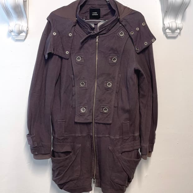 Codes Combine High-neck Button Hooded Zi