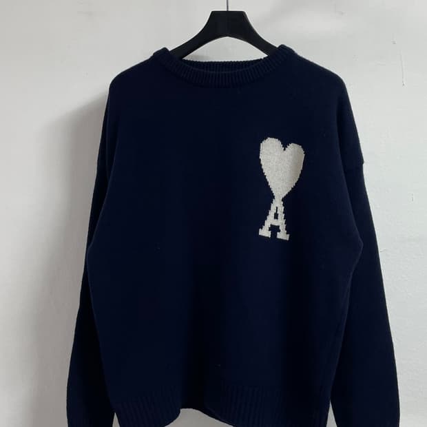 아미 인타르시아 빅하트 로고 헤비 니트 (on.357)