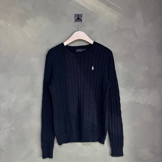 폴로 랄프로렌 꽈배기 니트 네이비