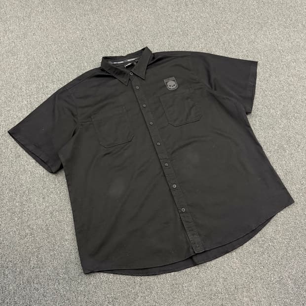 4XL) 할리데이비슨 스컬 프린팅 빅사이즈 반팔 셔츠