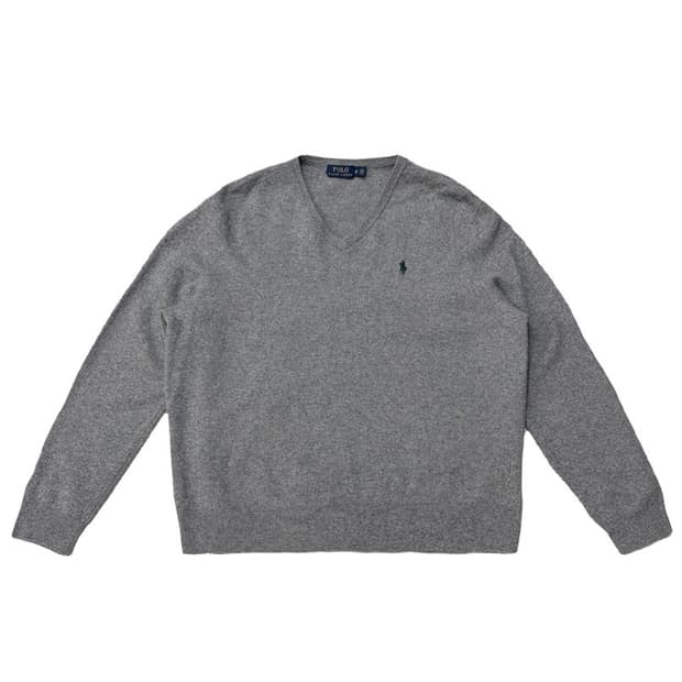 POLO RALPH LAUREN 브이넥 100% 메리노울 니트 2XB
