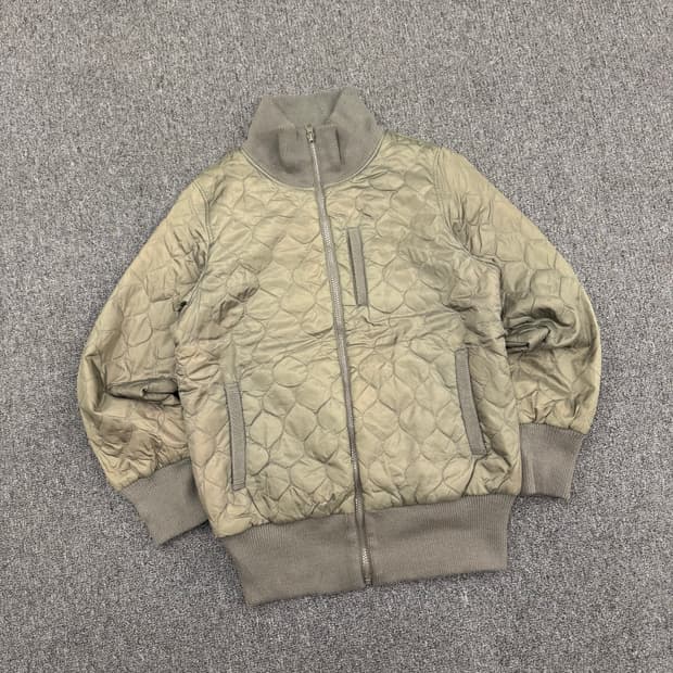 OS)Japanese vintag 여성 올리브 퀄팅 패딩 점퍼