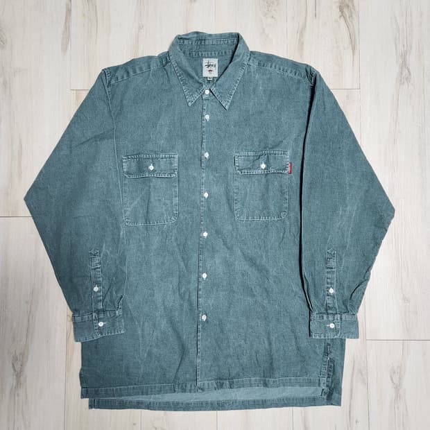 90s Stussy 크라운택 셔츠 XL