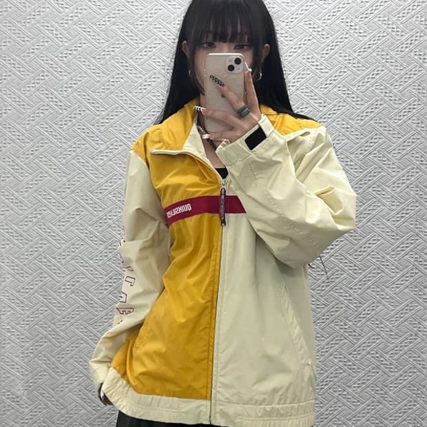 퀵실버 올드스쿨 빈티지 레트로 배색 바람막이 자켓 105 C10222