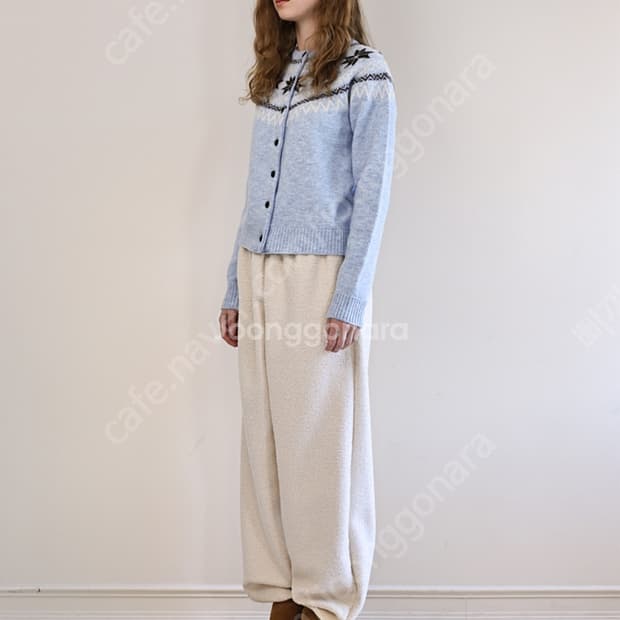 울 와이드 스트링 조거팬츠 