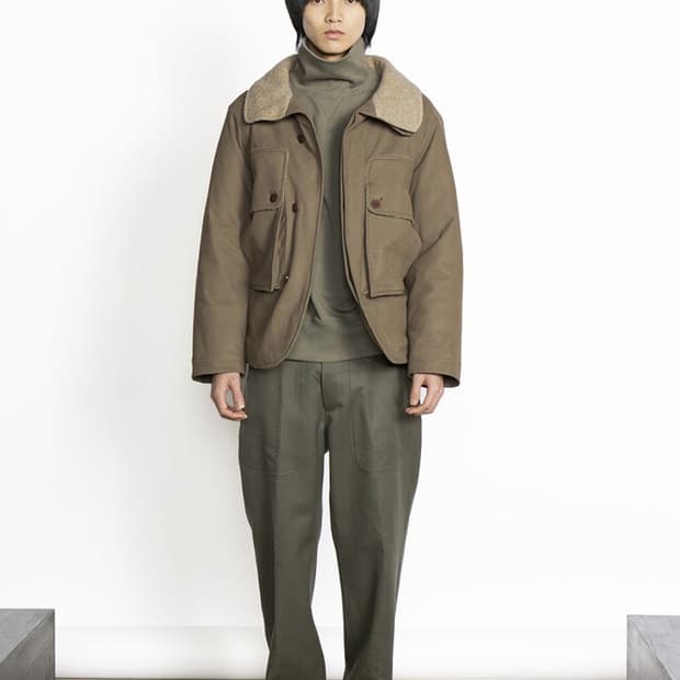 도큐먼트 /비건스웨이드 빅포켓 자켓 올리브 / M