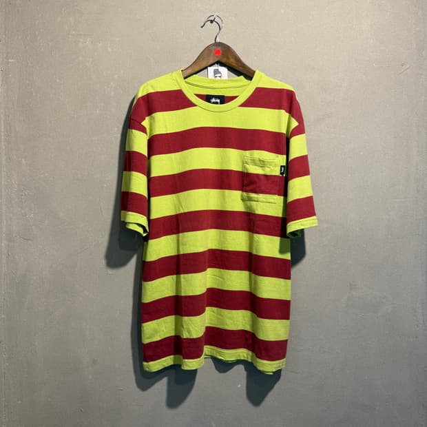 스투시 스트라이프 티셔츠 L