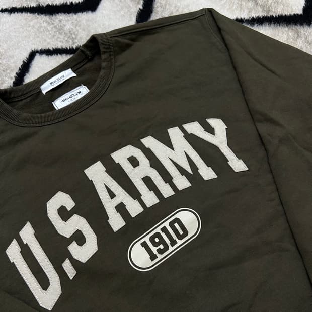 [M]모노플로우 U.S Army 오버핏 맨투맨/카키