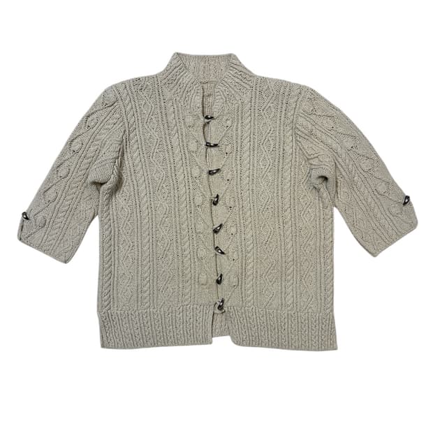 7부 니트 떡볶이 가디건