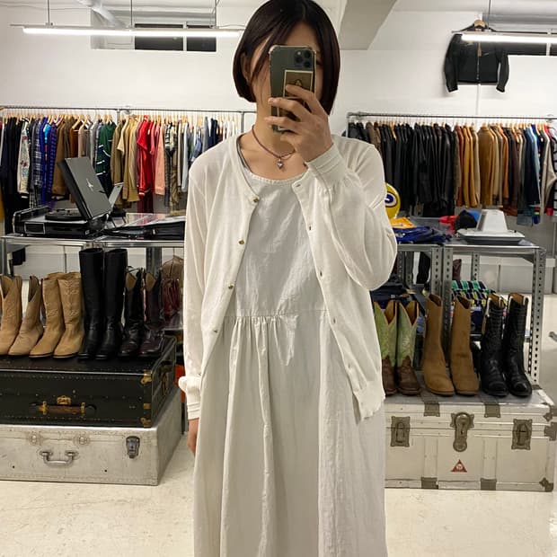 BEAMS cardigan 빔즈 화이트 가디건