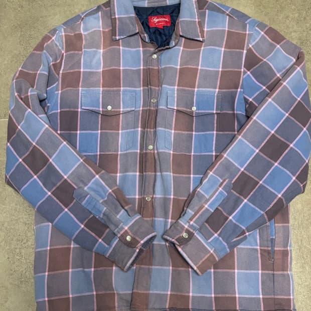 18aw 슈프림 퀼팅 셔츠