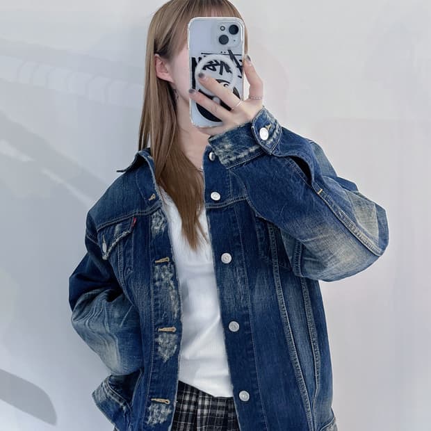 리바이스 데님 워싱 청자켓