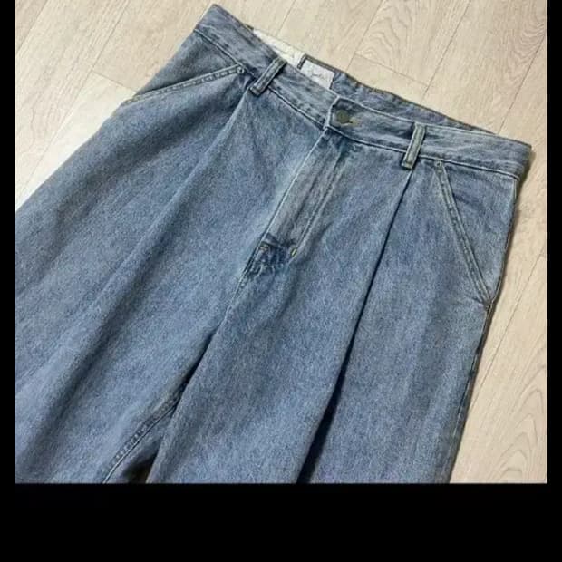 유스 스트럭쳐 와이드 데님 연청 m 30-32