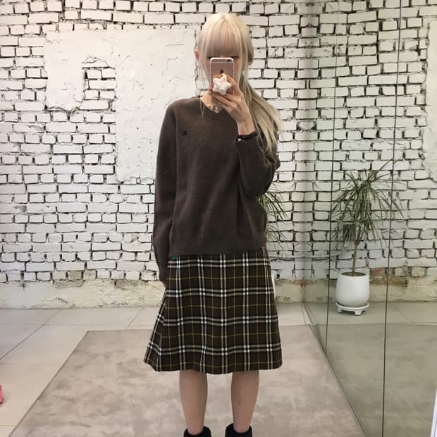 버버리 코디 스커트