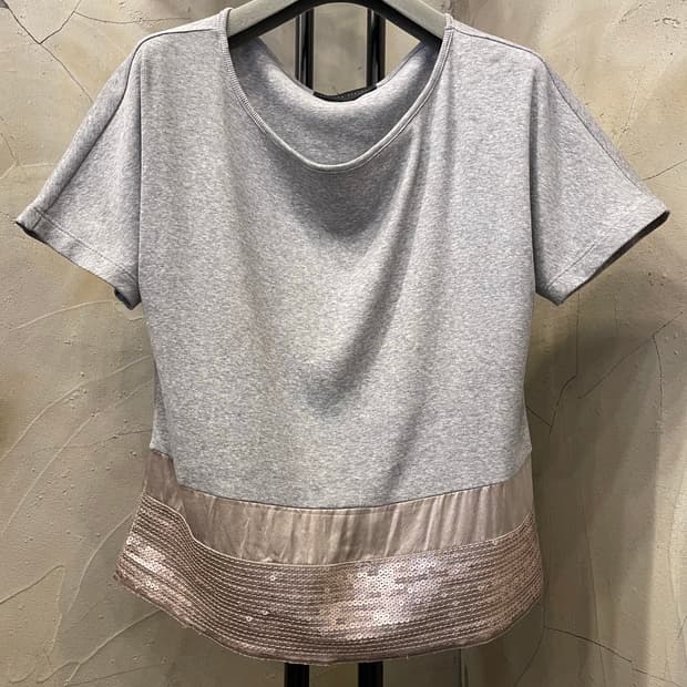 Fabiana Filippi 실크 비즈 반팔티 블라우스 66