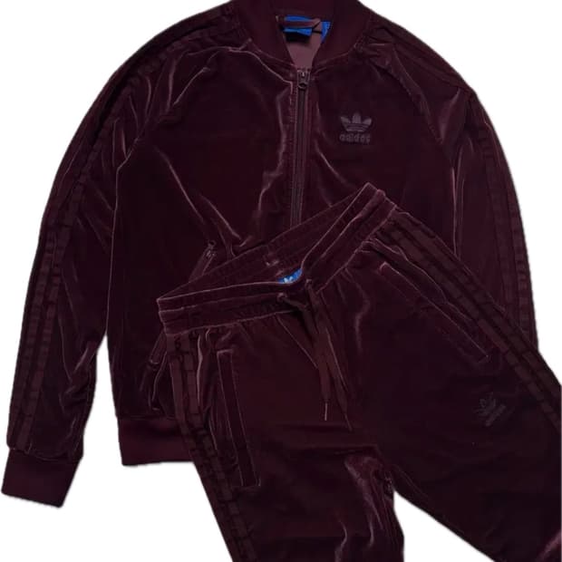 [레전드매물✨] 아디다스 버건디 벨벳 트랙탑 져지세트