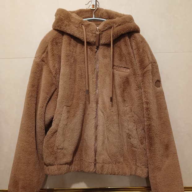 디스커버리 정품 여성 후드 뽀글이 90 사이즈