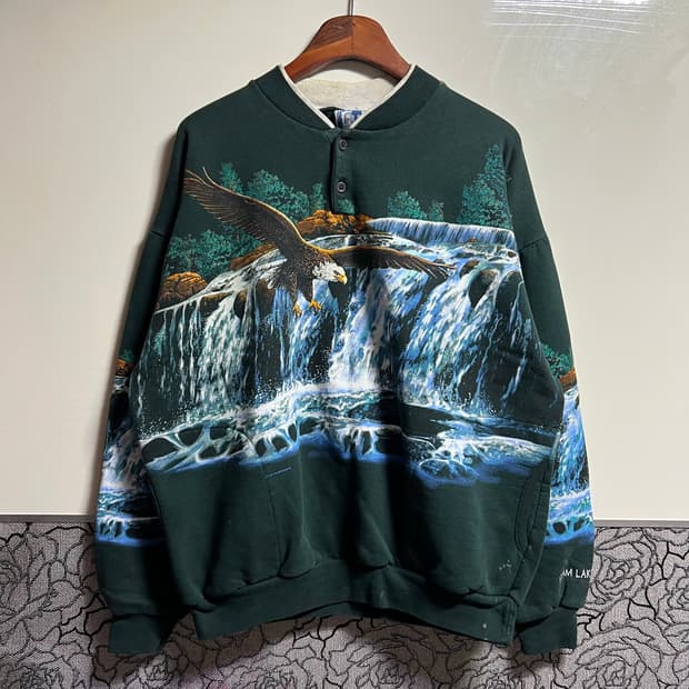 빈티지 Art Unlimited 헨리 스웻셔츠