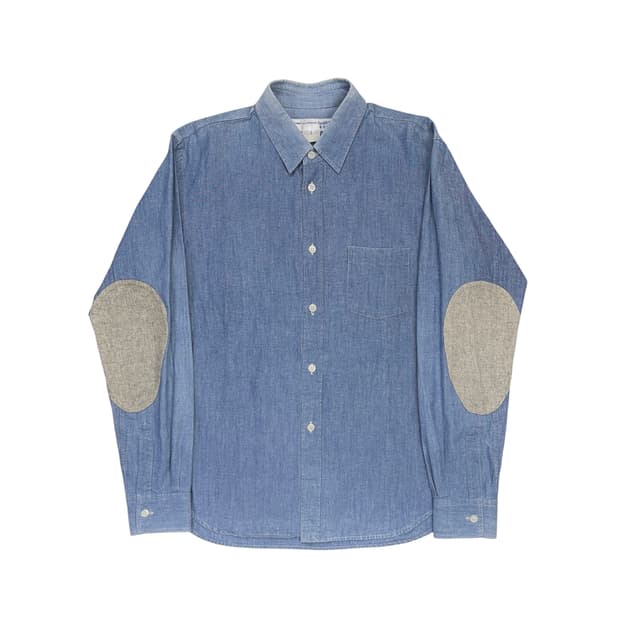 elbow patch chambray shirt